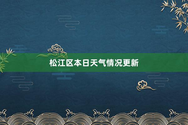 松江区本日天气情况更新